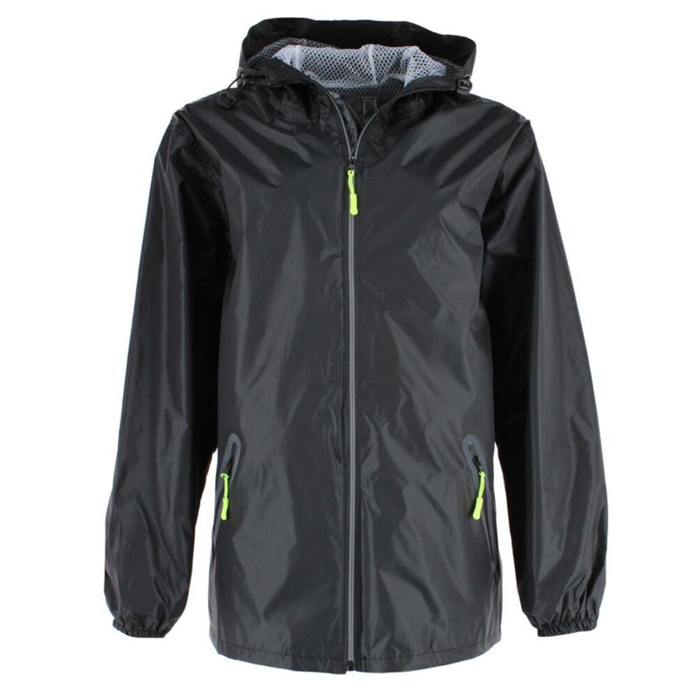 CTM Adult Reusable Water Resistant Rain Jacket with Hood and Pockets